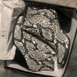 Snakeskin booties